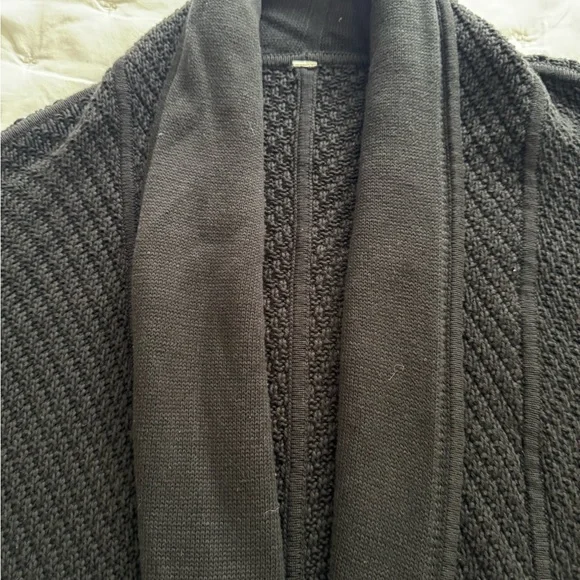 Lululemon Black Knit Cardigan with snap front and patch pockets. - Picture 2 of 6